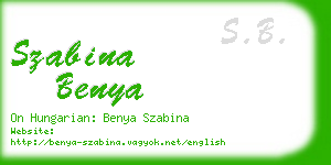 szabina benya business card